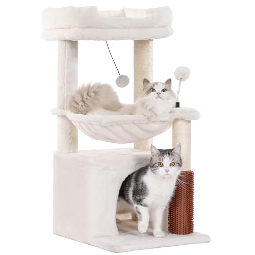 Pawfessor 32-inch beige cat tower full view