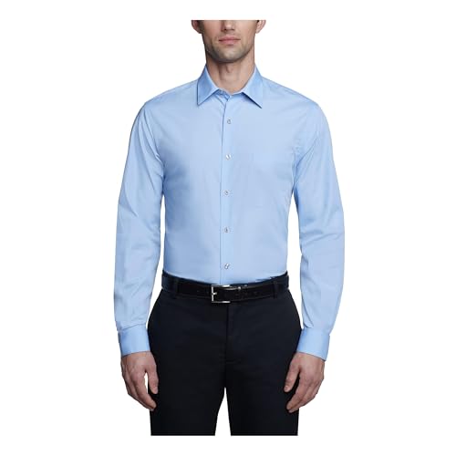 Van Heusen Men's Fitted Poplin Solid Dress Shirt