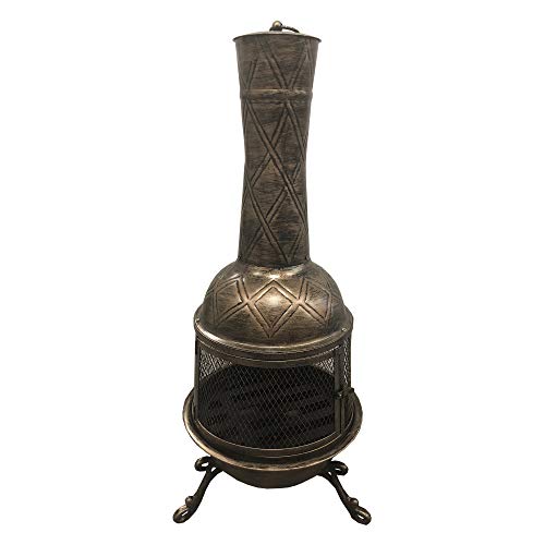Oakland Living Elite Chimenea antique bronze full view