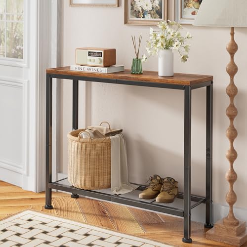 Simple Trending 32-inch console table in rustic brown