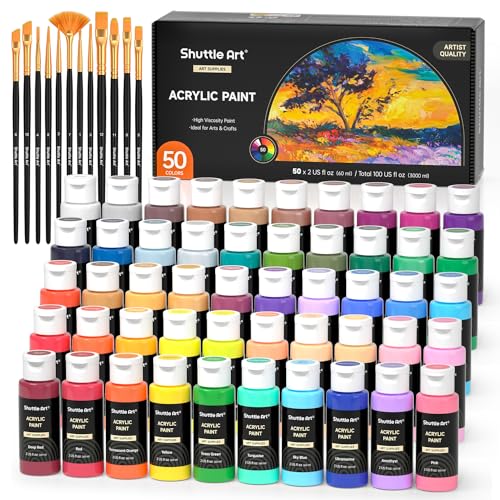 Shuttle Art 50 Colors Acrylic Paint Set box