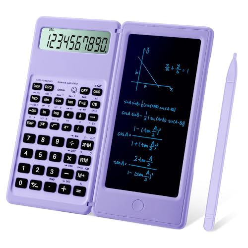 Purple iPepul JSQ scientific calculator with notepad