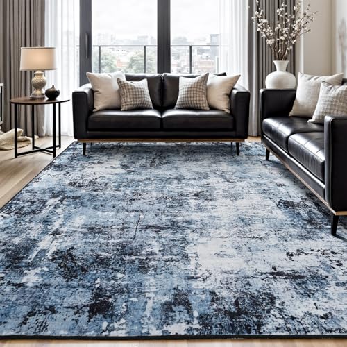 Rugflix 8x10 Ocean Blue area rug top view