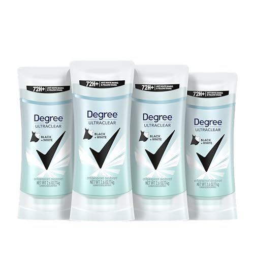 Degree Women's Black+White Antiperspirant 4-pack front view
