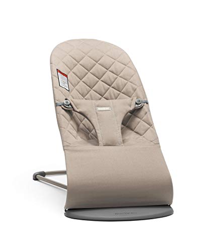 BabyBjörn Bouncer Bliss Sand Gray front view