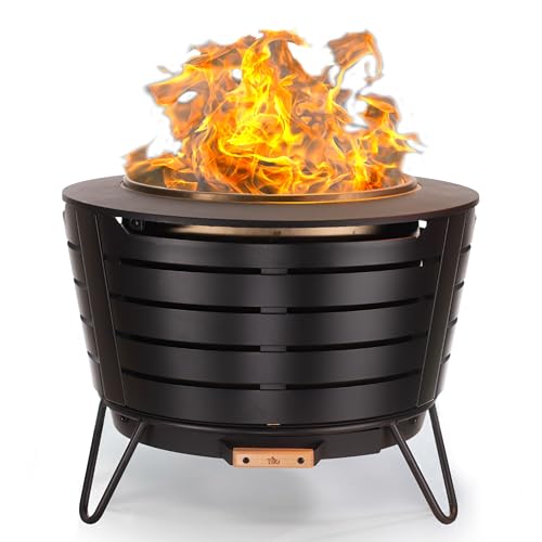 TIKI 25-inch smokeless fire pit black view