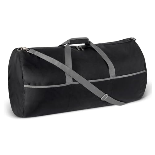 Essentials 32.4-inch black nylon duffel bag full view