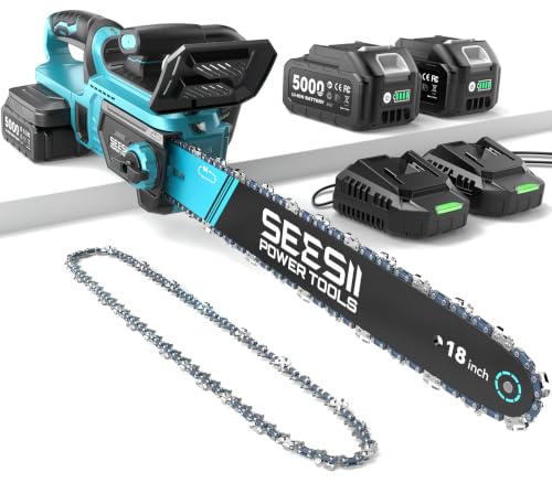 Seesii 40V 18-Inch Electric Chainsaw side view