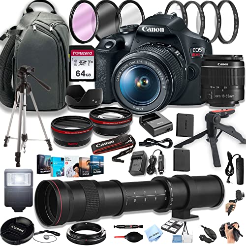 Canon EOS Rebel T7 DSLR camera body in black