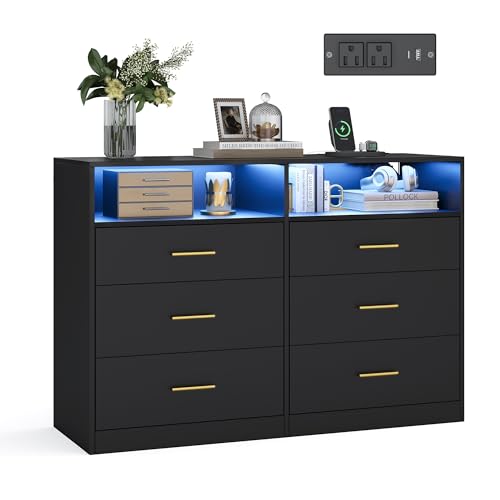 VASAGLE 6-drawer dresser front view