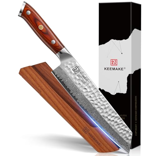 KEEMAKE 8 Inch Damascus Chef Knife profile view