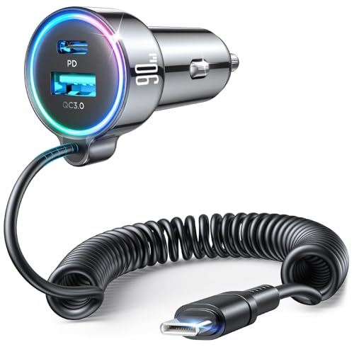 FLYLEAD 90W Car Charger USB C front view