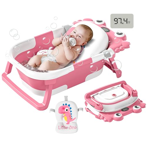 WyfKyd Collapsible Baby Bathtub Pink full view