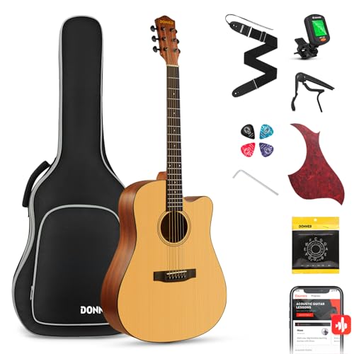 Donner 41 inch DAG-1C acoustic guitar in natural finish
