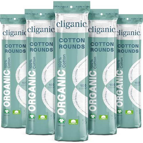 Cliganic Organic Cotton Rounds 500 count pack