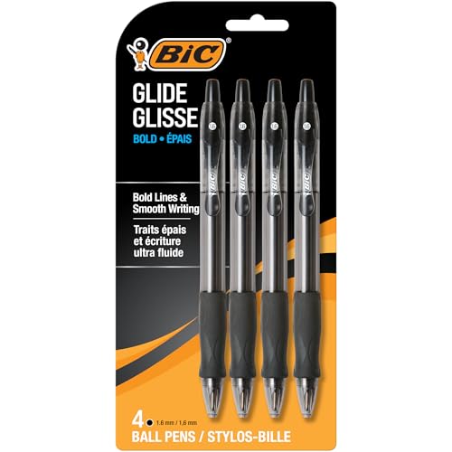 BIC Glide Bold Black pens 4-count pack