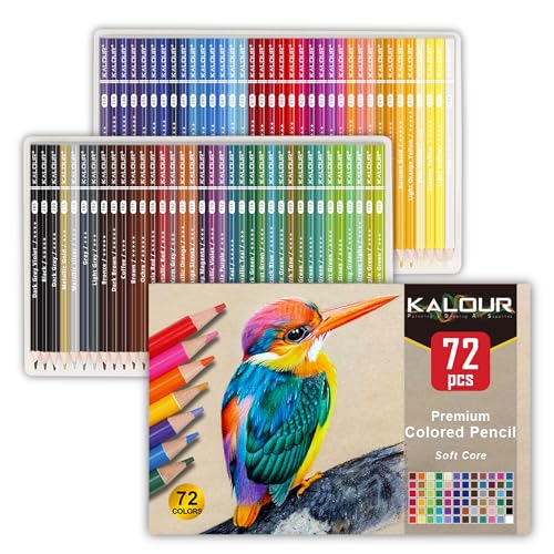 KALOUR 72 Count Colored Pencils set packaging