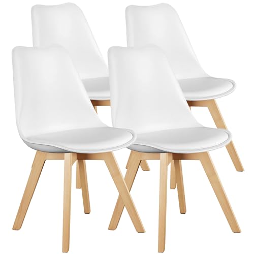 OLIXIS white dining chairs set of four