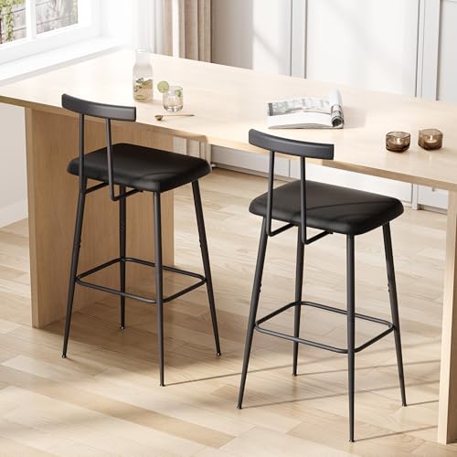 YAUKTAK Black Bar Stool Set of 2