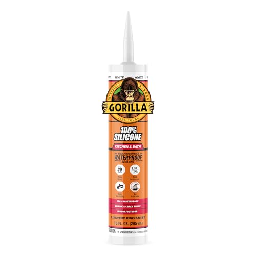 Gorilla 100% Silicone Kitchen & Bath Sealant 10 oz cartridge