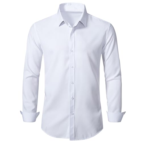 BEILU white slim fit dress shirt