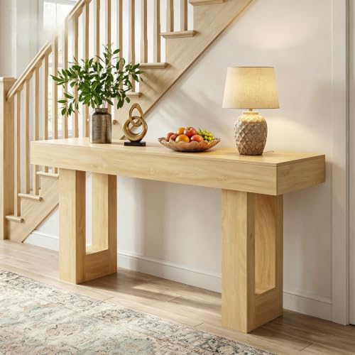 DUMOS 63-inch farmhouse console table front view
