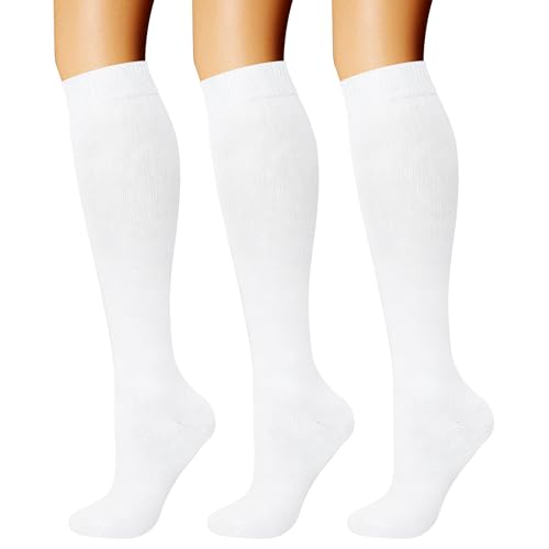 CHARMKING Compression Socks for Women & Men S/M White main view