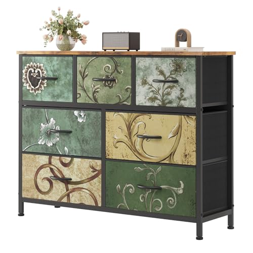 Sweetcrispy 7 Drawer Dresser Floral Print main view
