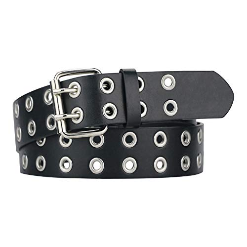 macoking Grommet Leather Belt full view