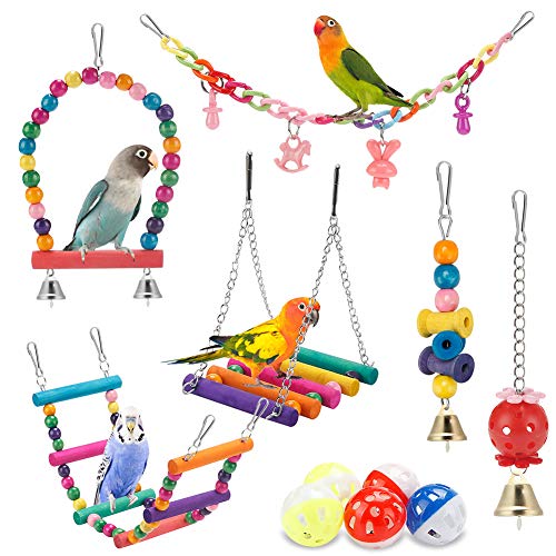 lovyoCoCo 11-piece multicolor bird toy set