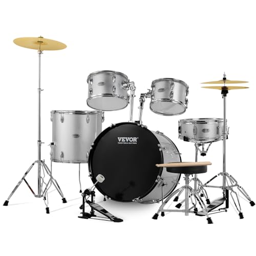 VEVOR 5-piece adult drum kit silver