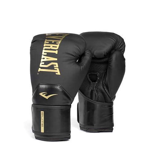 Everlast Elite 2 Boxing Gloves Black and Gold