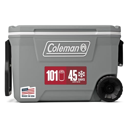 Coleman Classic Series 62-Quart Rolling Cooler front view