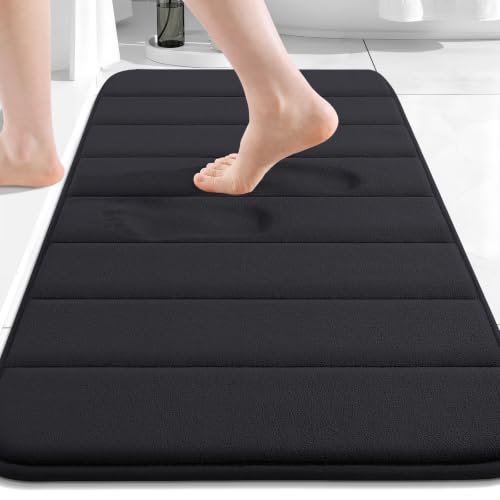 Buganda black memory foam bath mat