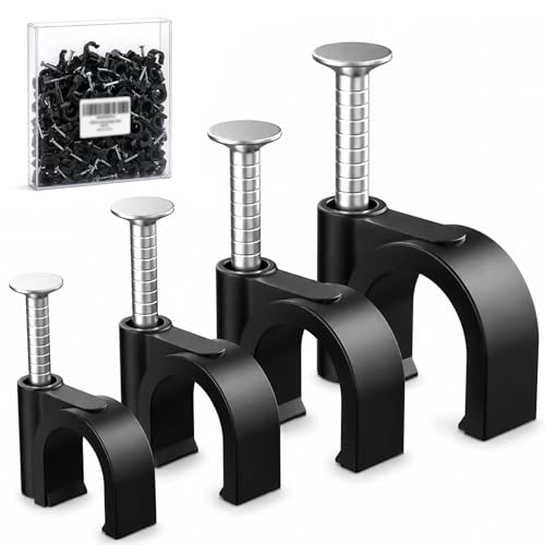 Easytle 200 Pcs Black Cable Clips set