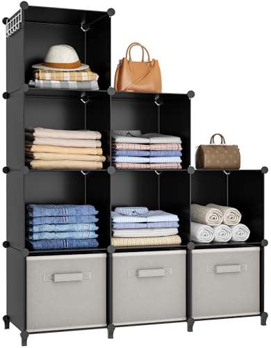 HOMIDEC 9 Cube Closet Organizer black front view