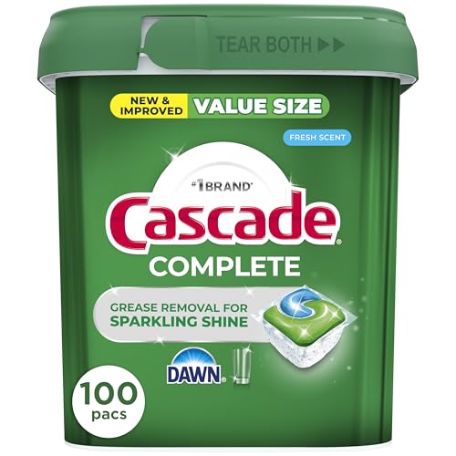 Cascade Complete Dishwasher Detergent Pods 100 Count tub