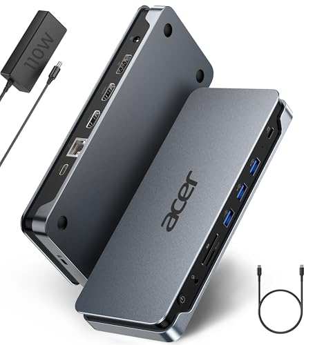 Acer 13-in-1 Laptop Docking Station in Space Gray top view