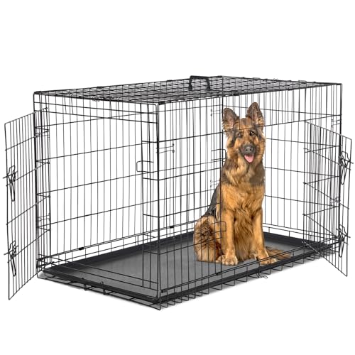 Aidoly 48 Inch Double Door Dog Crate front view
