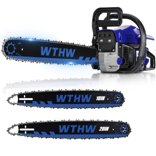 WTHW 58cc gas chainsaw blue