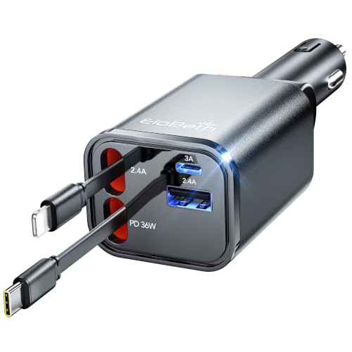 EloBeth 75W Retractable Car Charger front view