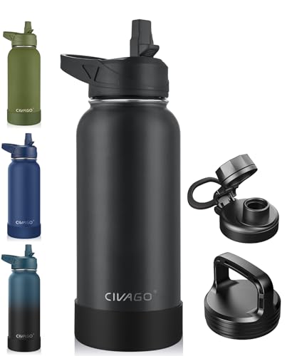 CIVAGO 32 oz stainless steel water bottle in black