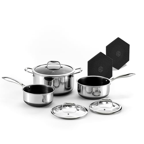 HexClad Hybrid 6 Pc Pot Set overview