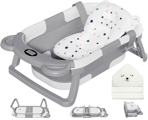 MoreFeel collapsible baby bathtub grey