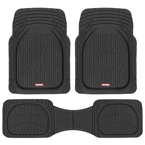 Motor Trend FlexTough black floor mats front view