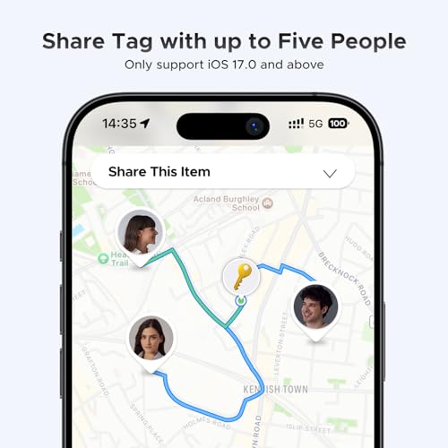 Smartphone interface showing UGREEN tracker location