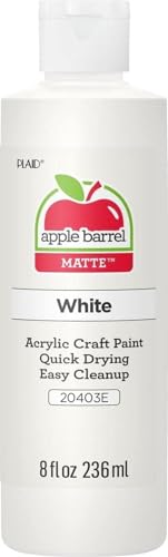 Apple Barrel 8 oz white acrylic paint bottle