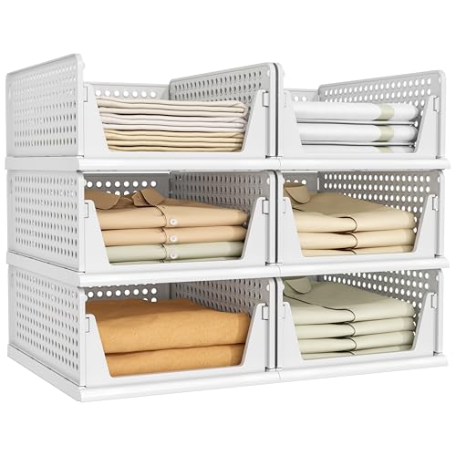 Pinkpum 6 Pack Closet Organizer Storage Bins front view