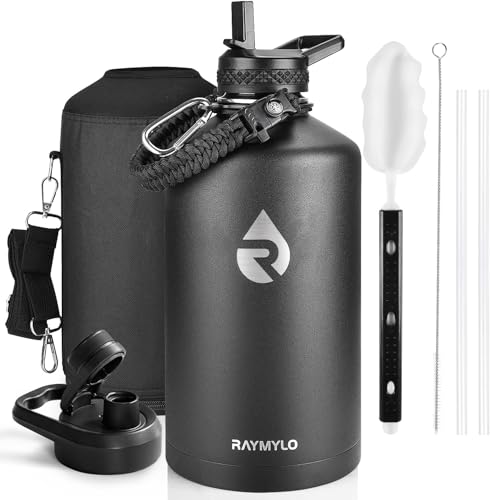 RAYMYLO 128 oz insulated water bottle side view