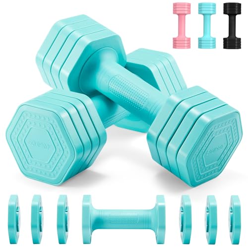 Equipro 4-in-1 Adjustable Dumbbell Set in blue